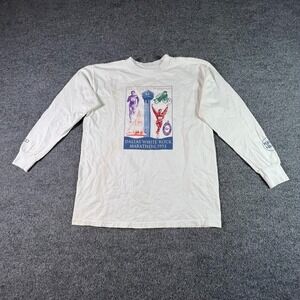 Vintage American Born T-Shirt Men's L Dallas White Rock Marathon 1993 Seiko USA